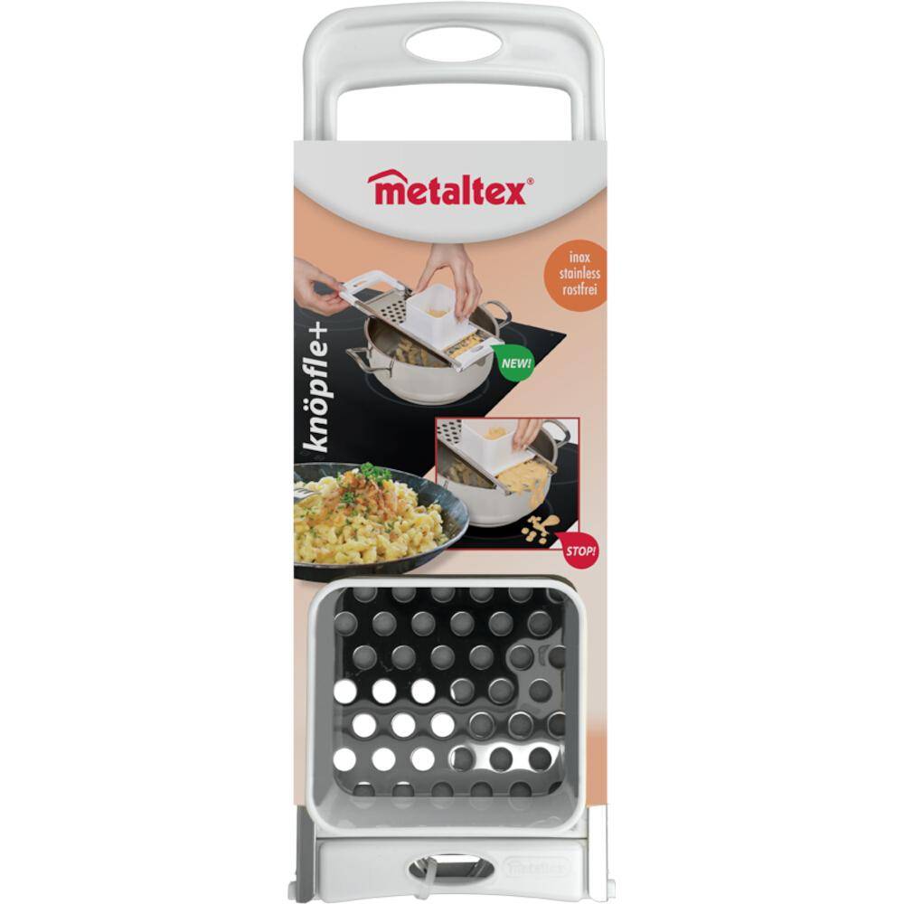 Metaltex Spätzlehobel "Knöpfle+" silber/weiß Edelstahl/ABS-Kunststoff