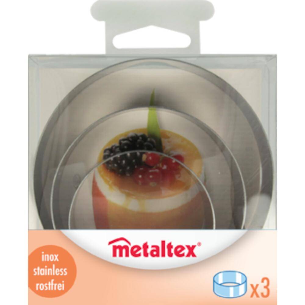 Metaltex Allzweck-Kochringe 3 Stück Edelstahl