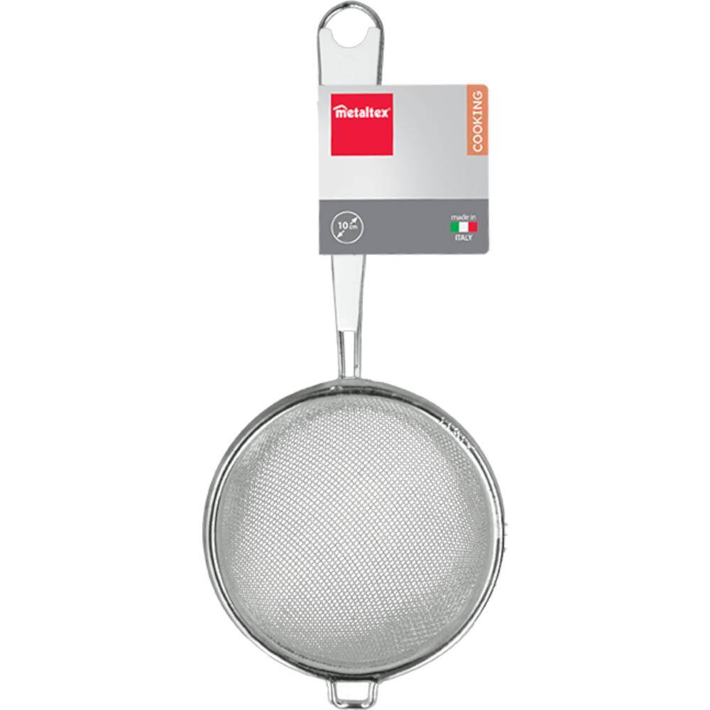 Metaltex Kchensieb fein 10 cm Aluminium mit Griffeinlage