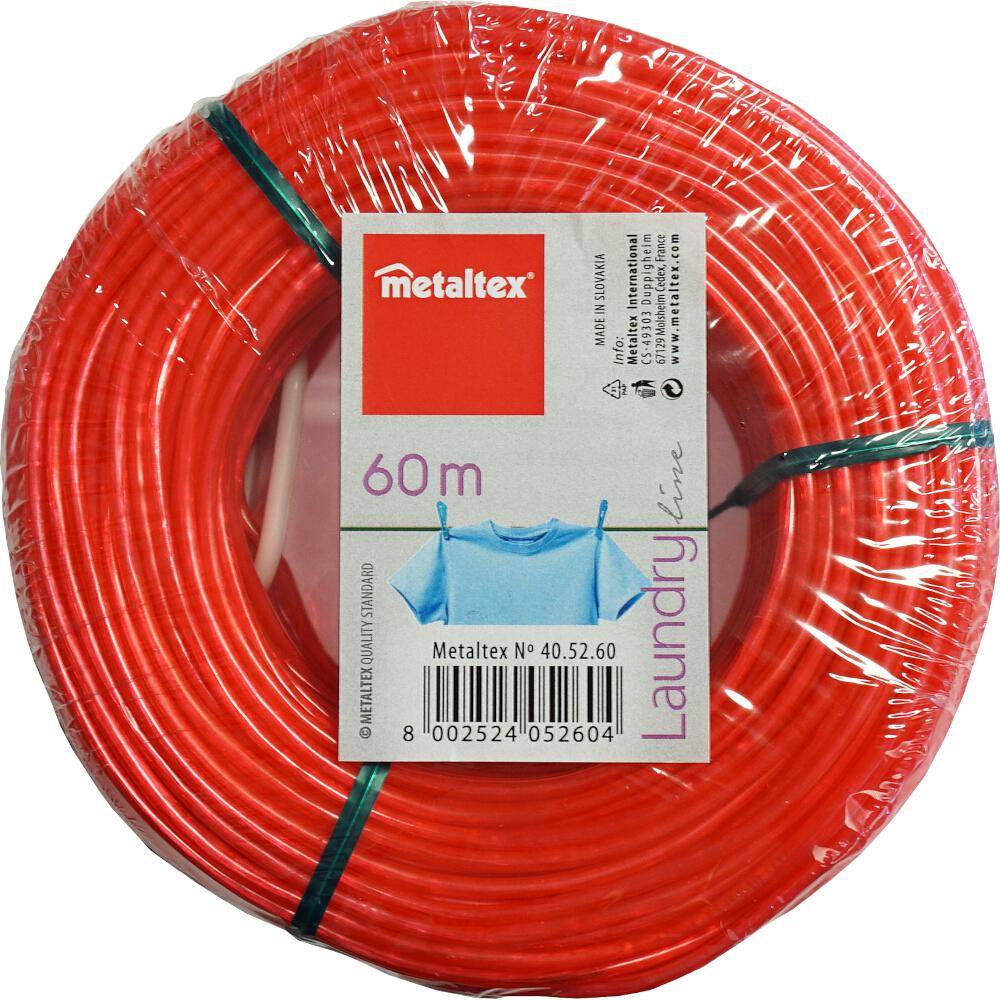 Metaltex Wäscheleine 60 m Polypropylen mit Leinen-Spanner