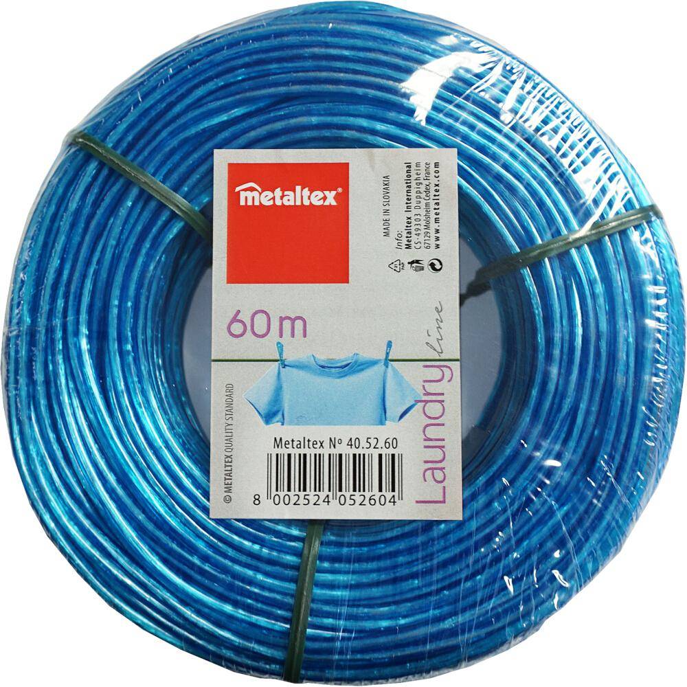 Metaltex Wäscheleine 60 m Polypropylen mit Leinen-Spanner