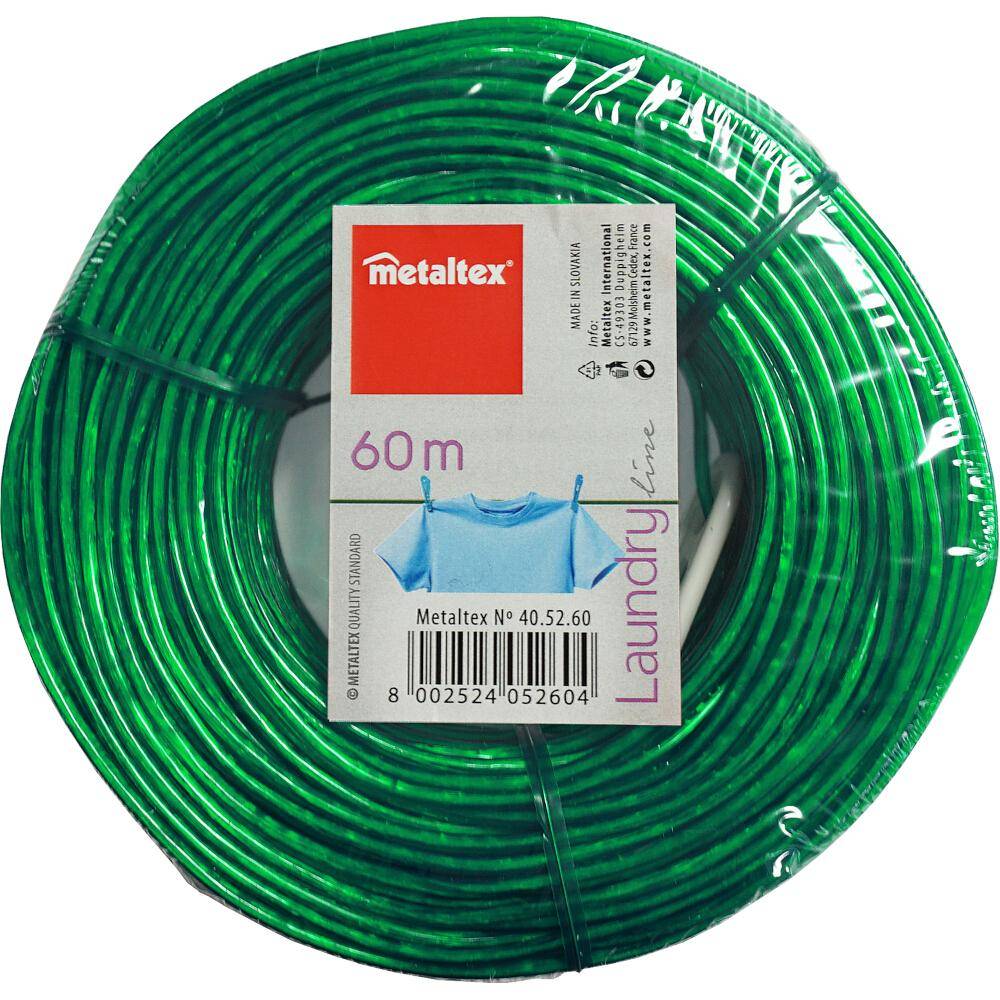 Metaltex Wäscheleine 60 m Polypropylen mit Leinen-Spanner