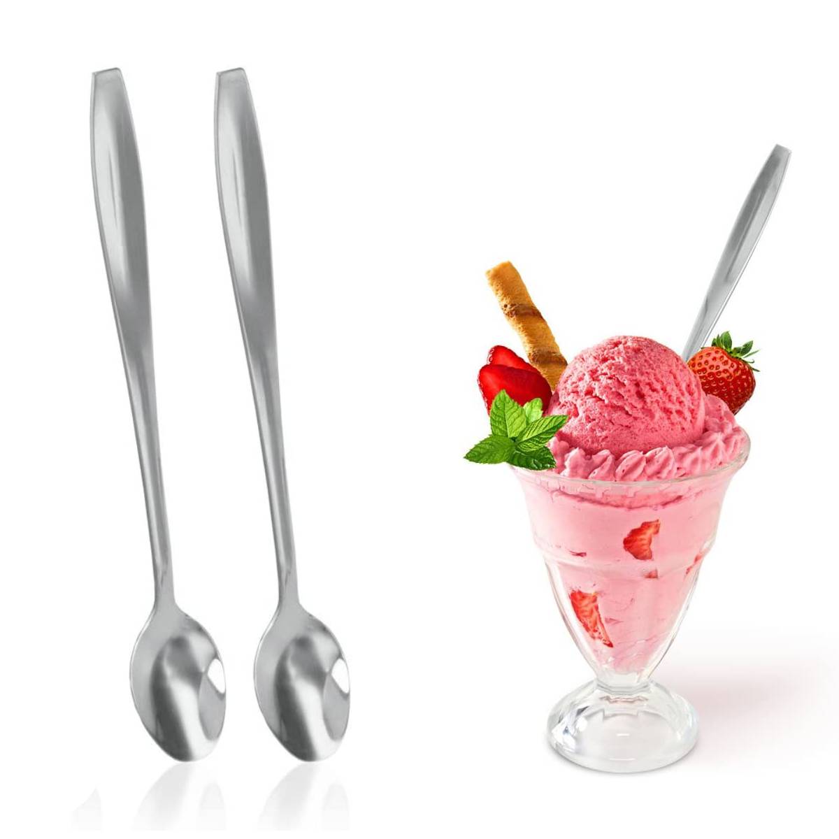 Metaltex Cocktaillöffel extra lang aus rostfreiem Edelstahl 4er Set