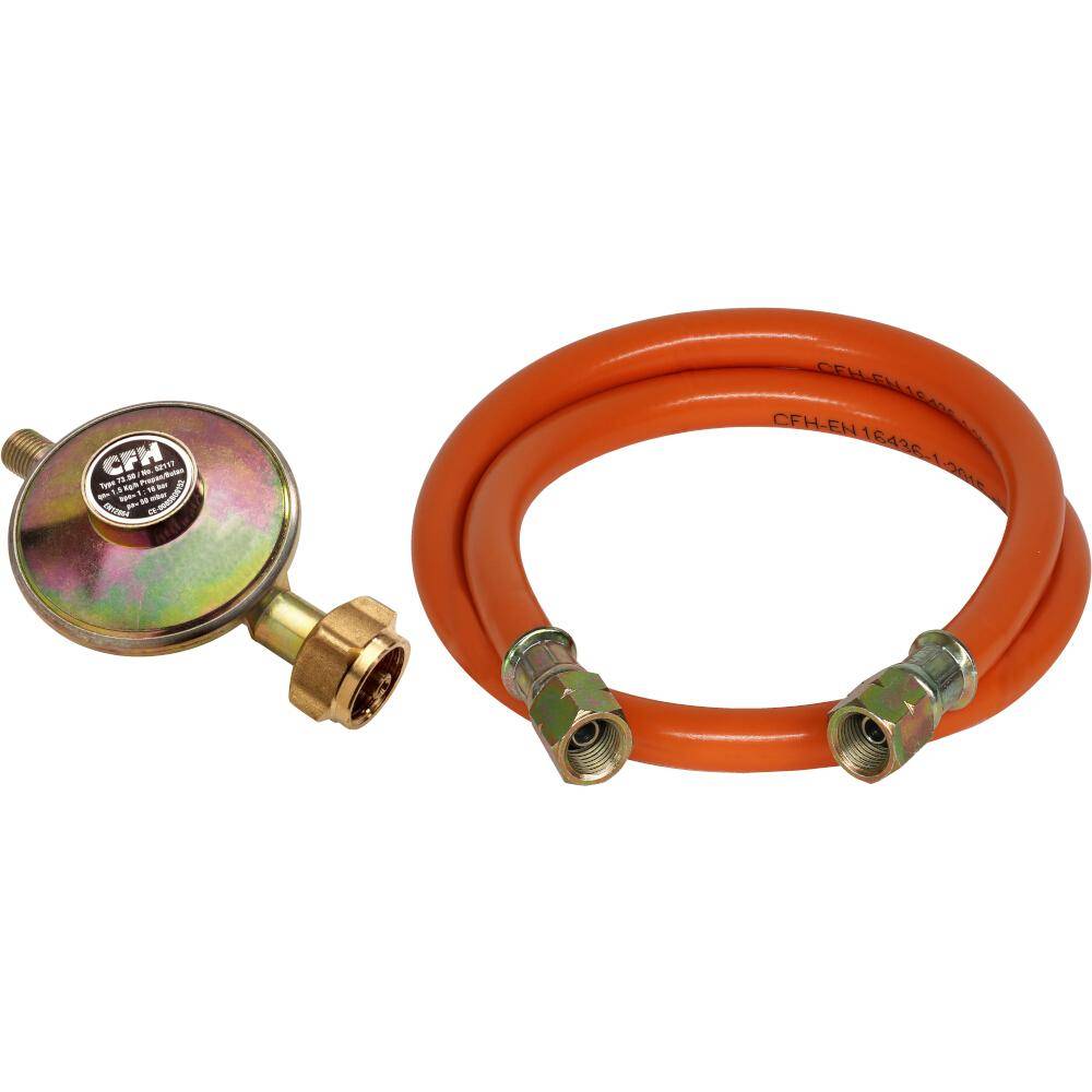 CFH Set Druckregler 50 mbar + 80 cm Schlauch