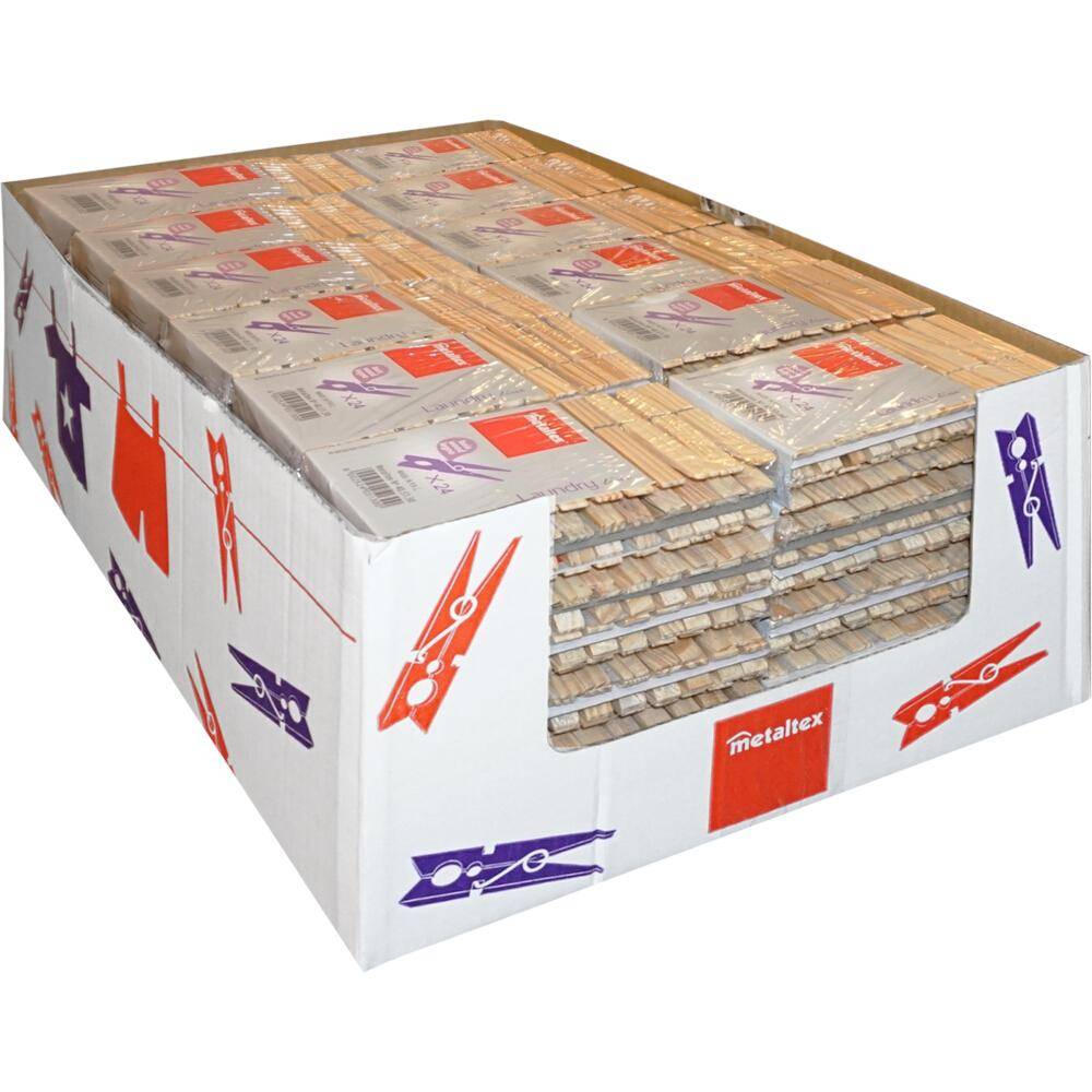 Metaltex Wäscheklammer Holz 24 Stück aus Holz mit Feder