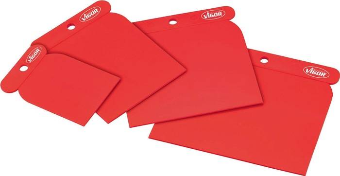 Japanspachtel, V4278, 4-tlg.Sort. B.50/80/100/120mm, Kunststoff