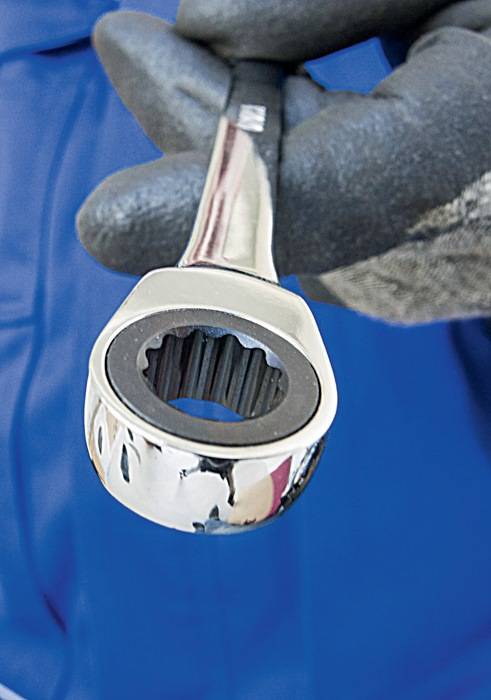 Knarren-/Ringmaulschlüssel-Satz, V2820, 5-tlg.Sortiment poliert lange Ausführung