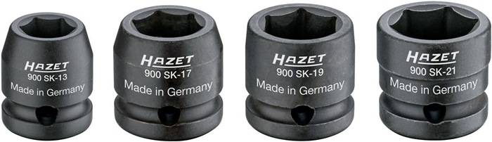Kraft-Steckschlüssel-Satz 900SK/4, Antr. 1/2Zoll, Abtr. A-6kt., WKZ: 4, HAZET