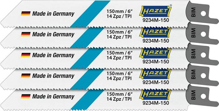 Metallsägeblatt 9234M-150/5, Buntmetall von 2 – 8 mm, Anzahl Werkzeuge: 5, HAZET