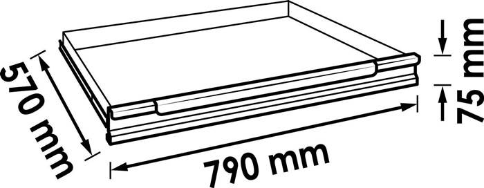 Schublade V4481 x -2, Länge: 790 mm x 570 mm x 75 mm, VIGOR