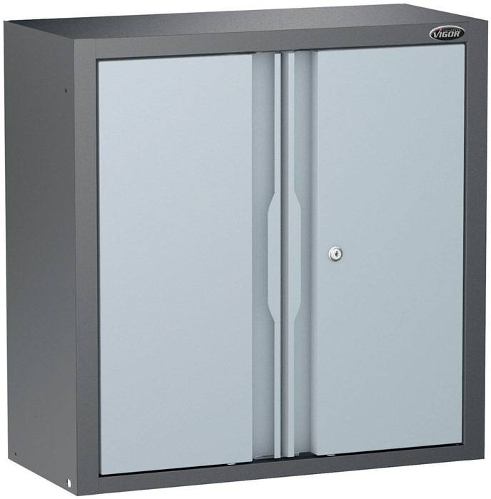 Hängeschrank V6000-046, 676 mm x 300 mm x 684 mm, RAL 9005 / RAL 7004, VIGOR