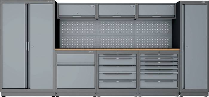 Schubladenschrank V6000-01 H953xB500xT676mm RAL 9005/RAL 7005 7 Schubl.VIGOR