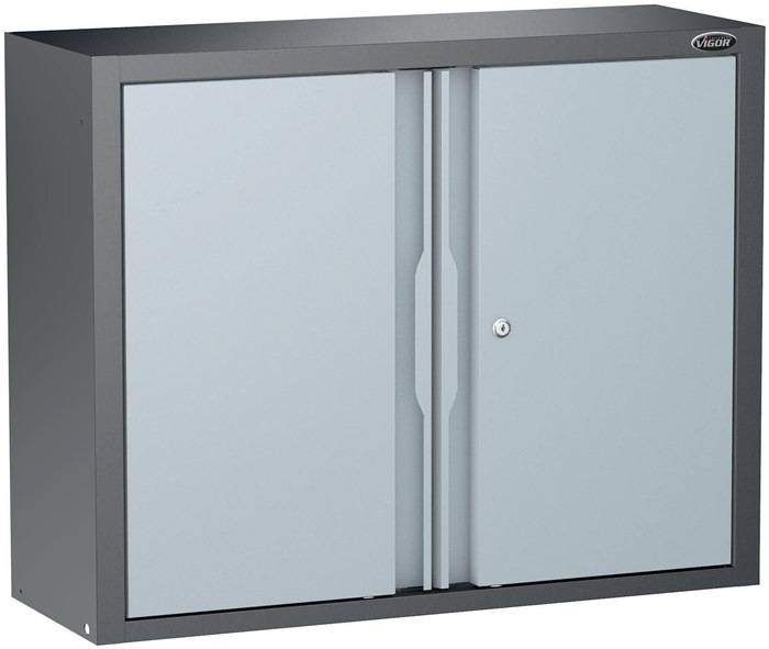 Hängeschrank V6000-04 x , 861 mm x 300 mm x 684 mm, RAL 9005 / RAL 7004, VIGOR