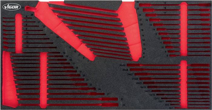 Schaumstoffeinlagenset V6650-L leer Gr.XL (750 x 393 x 35 mm) VIGOR