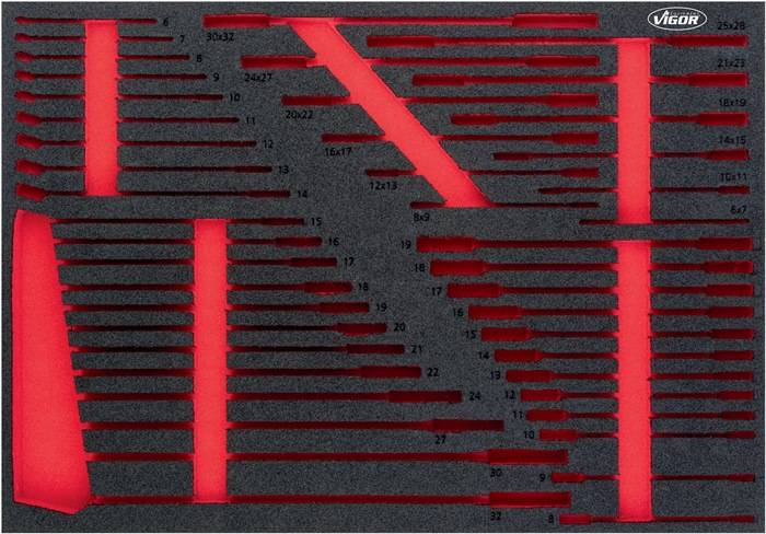 Schaumstoffeinlagenset V6724-L leer Gr.L (563 x 393 x 35 mm) VIGOR