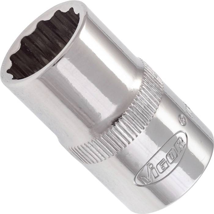 Steckschlüsseleinsatz V7512-15, Antr. 1/2 Zoll - Abtr. A.-Dpp-6kt. 15mm, VIGOR