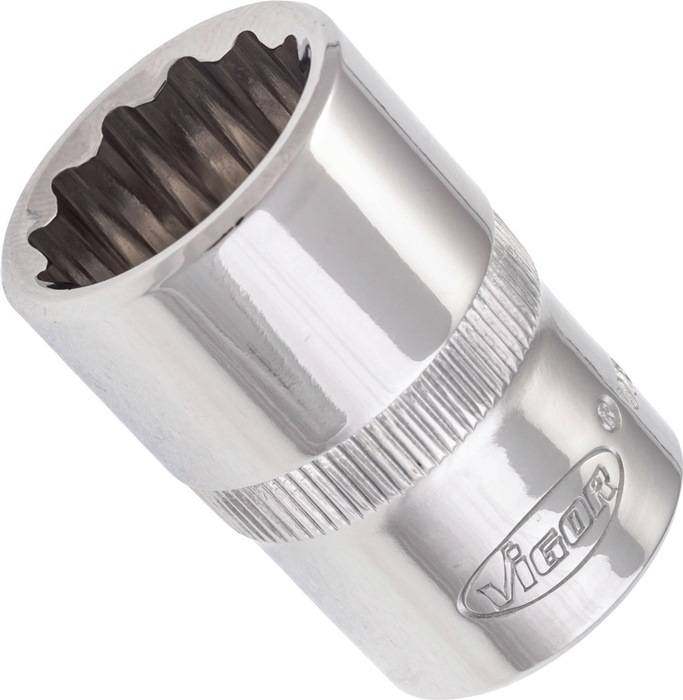 Steckschlüsseleinsatz V7512-18, Antr. 1/2 Zoll - Abtr. A.-Dpp-6kt. 18mm, VIGOR