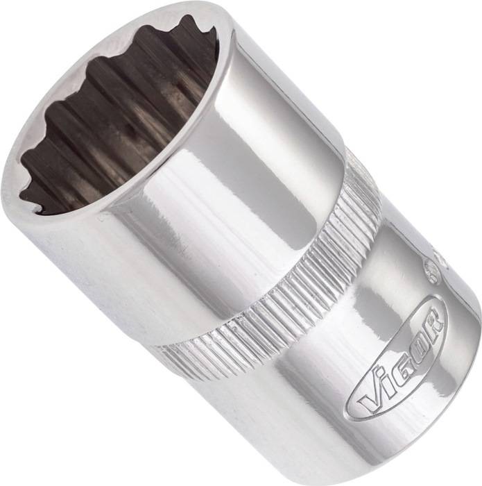 Steckschlüsseleinsatz V7512-19, Antr. 1/2 Zoll - Abtr. A.-Dpp-6kt. 19mm, VIGOR