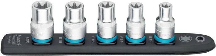 Steckschlüsseleinsatz-Satz 900E-SR/5 5-tlg.Außen TORX® Pro Antr.12,5mm HAZET