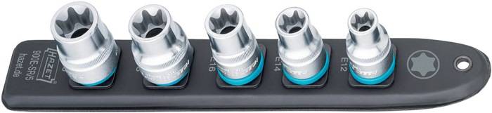 Steckschlüsseleinsatz-Satz 900E-SR/5 5-tlg.Außen TORX® Pro Antr.12,5mm HAZET