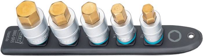 Steckschlüsseleinsatz-Satz 986G-SR/5 5-tlg.Innen-Sechskant Pro Antr.12,5mm HAZET