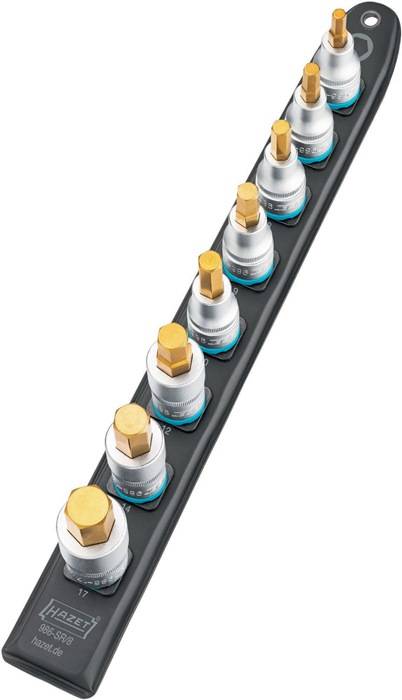 Steckschlüsseleinsatz-Satz 986-SR/8 8-tlg.Innen-Sechskant Pro Antr.12,5mm HAZET