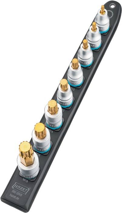 Steckschlüsseleinsatz-Satz 990-SR/8 8-tlg.Innen Vielzahn XZN Antr.12,5mm HAZET