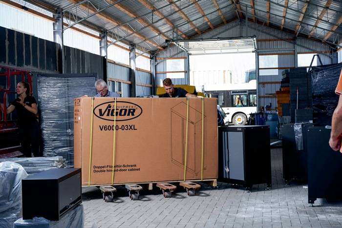 Schubladenschrank V6000-029 H397xB569xT312mm RAL 9005/RAL 7005 2 Schubl.VIGOR