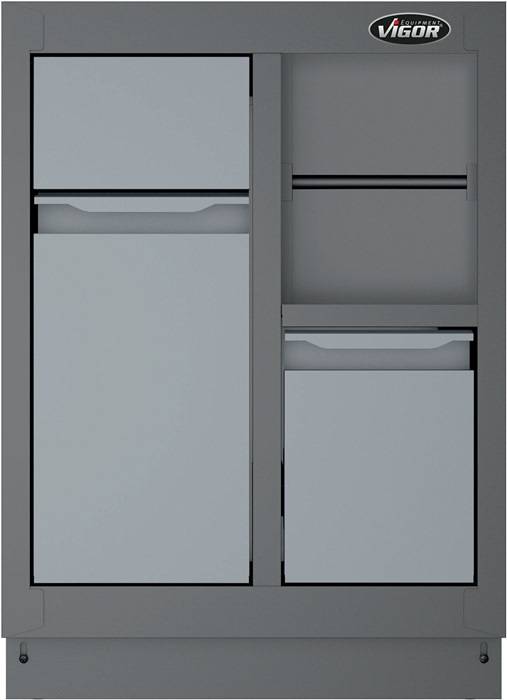 Unterschrank V6000-035 H953xB676xT500mm RAL 9005/RAL 7005 VIGOR