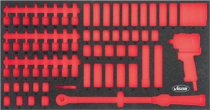 Schaumstoffeinlagenset V6015-L leer Gr.XL (750 x 393 x 35 mm) VIGOR