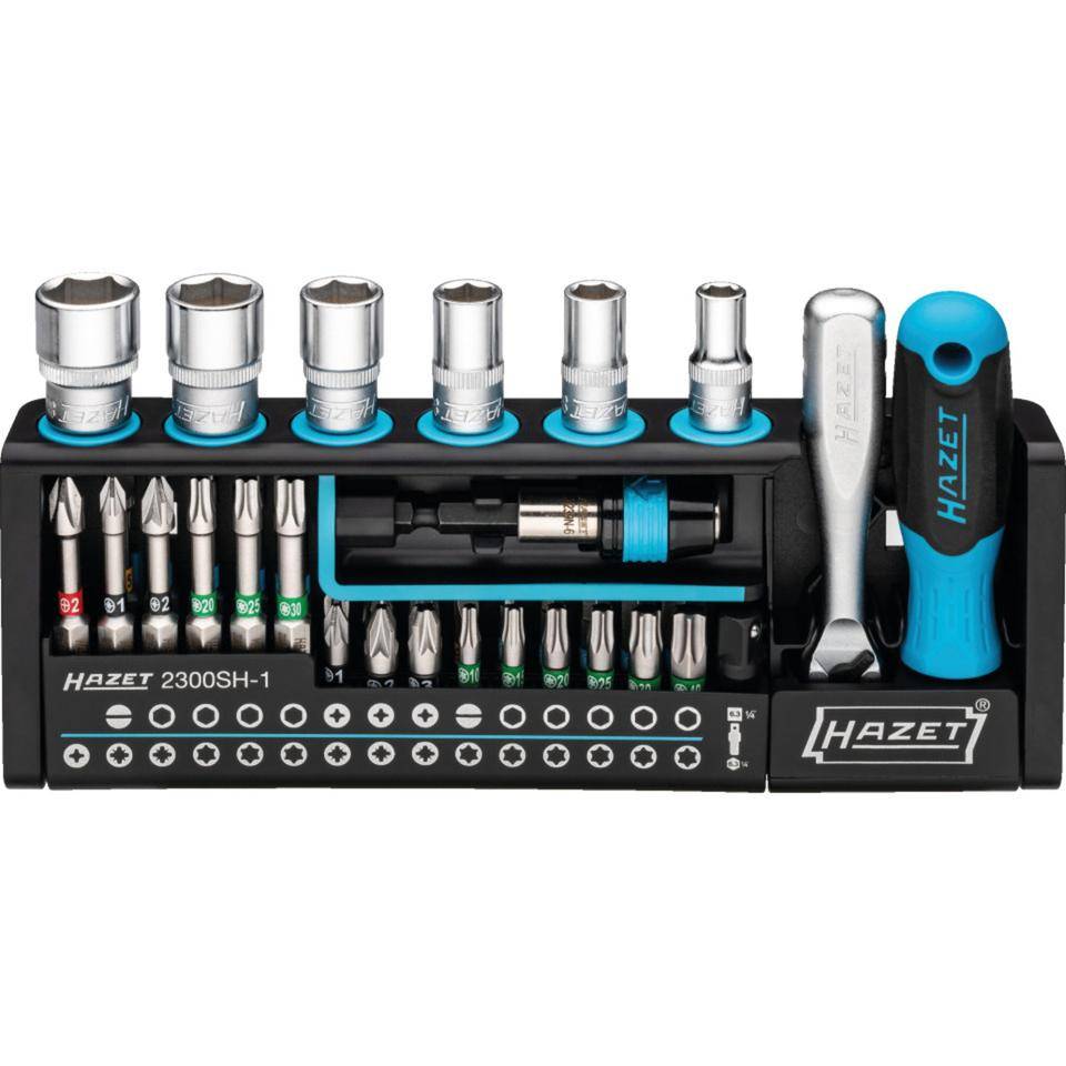 HAZET® Smartholder mit 39 Bits,1/4 Zoll, mit Umschalt-Knarre, 190x130x105mm