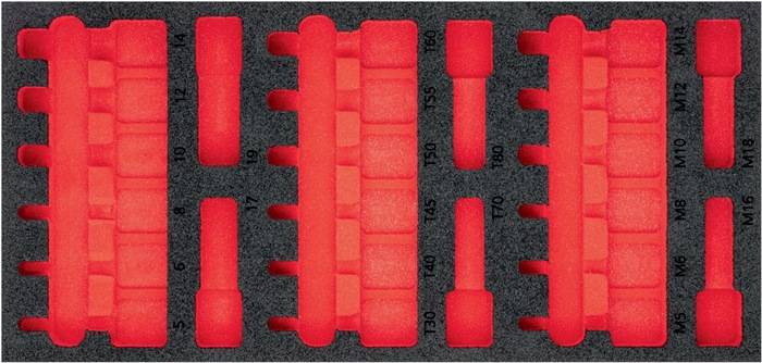 Weichschaumeinlage V5603-L leer Gr.S (188 x 393 x 35 mm) VIGOR