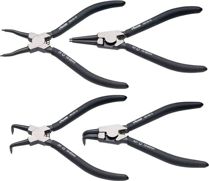 Sicherungsringzangen-Satz V6510-19/4 4-tlg.180mm VIGOR