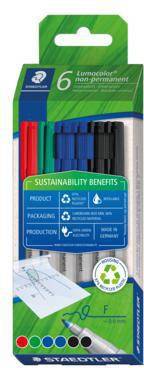 STAEDTLER Fineliner Lumocolor 316 C6-1 non perm. 0,6mm sort. 6St.