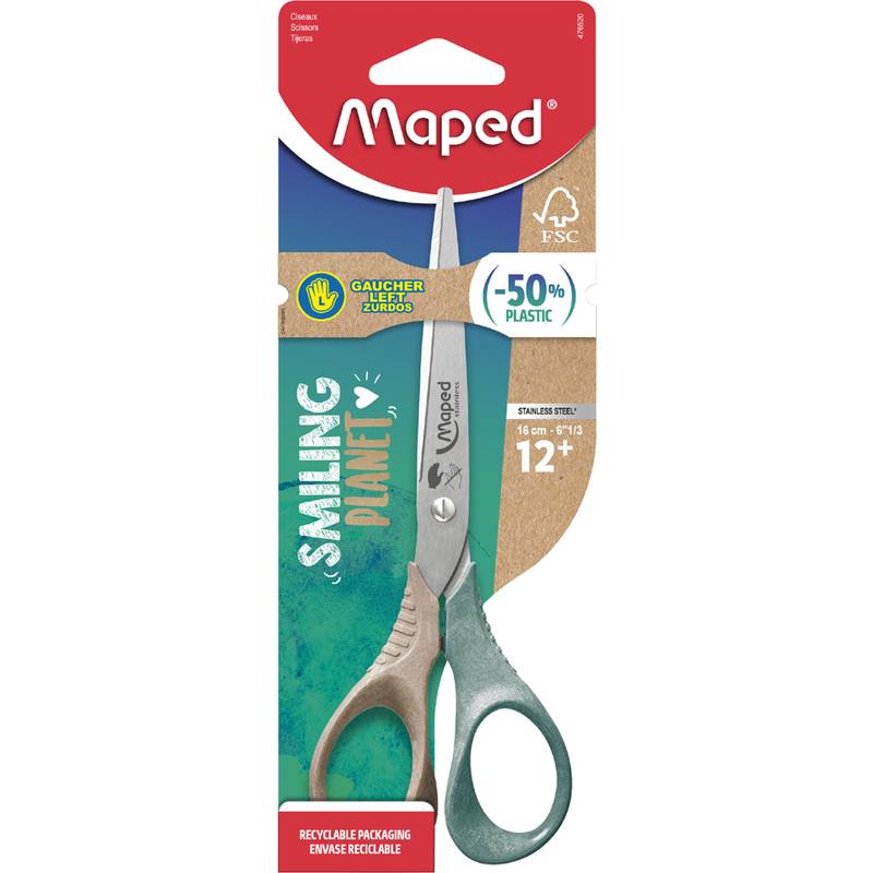 Maped Schere SMILING PLANET, rund, 160 mm, für Linkshänder