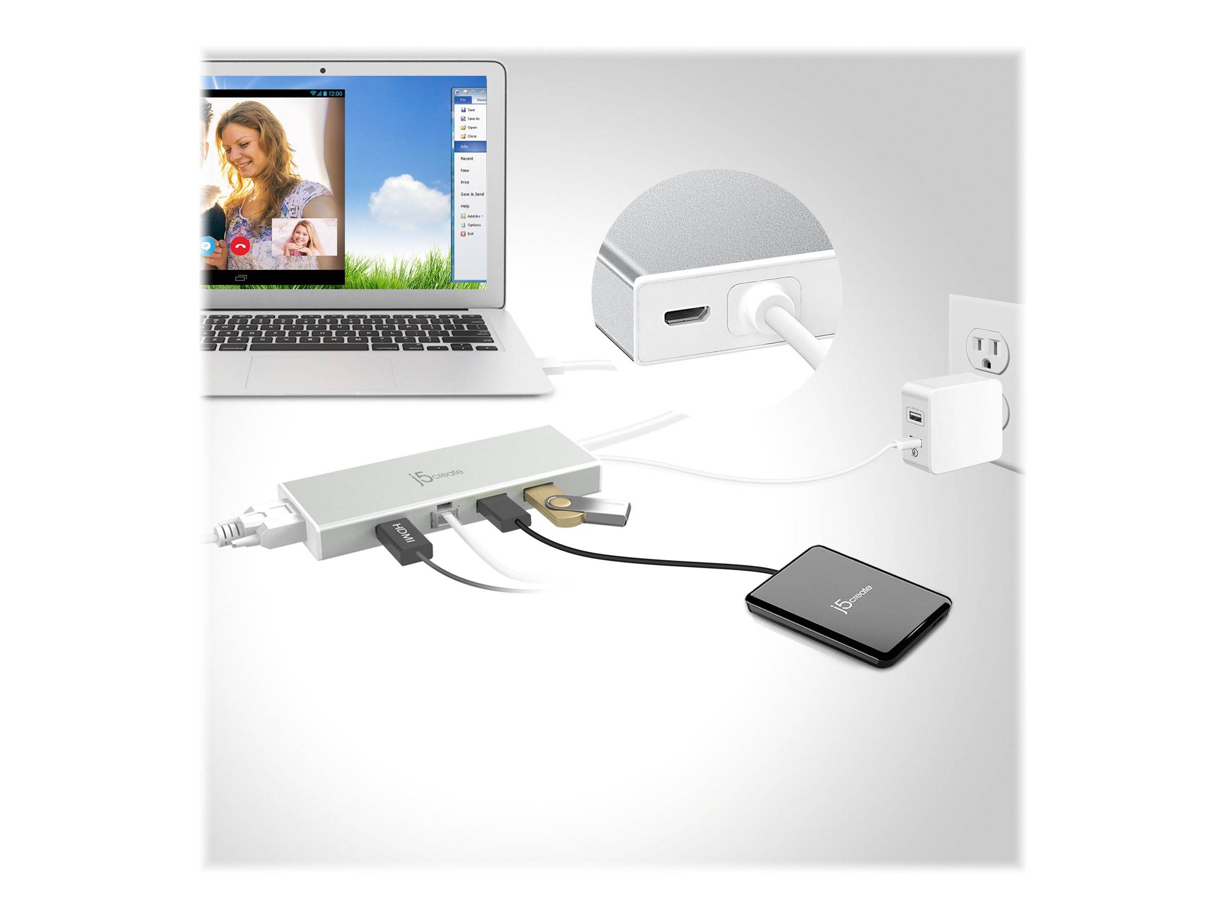 j5create JUD380 - Dockingstation - USB 3.0 - VGA, HDMI
