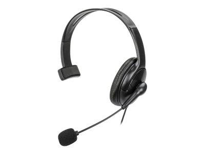 Manhattan Mono Over-Ear Headset (USB), Reversible Microphone Boom (padded)