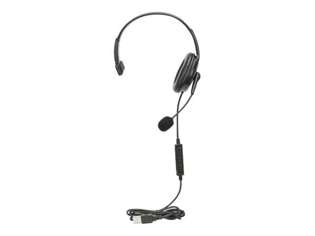 Manhattan Mono Over-Ear Headset (USB), Reversible Microphone Boom (padded)