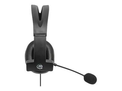 Manhattan Mono Over-Ear Headset (USB), Reversible Microphone Boom (padded)