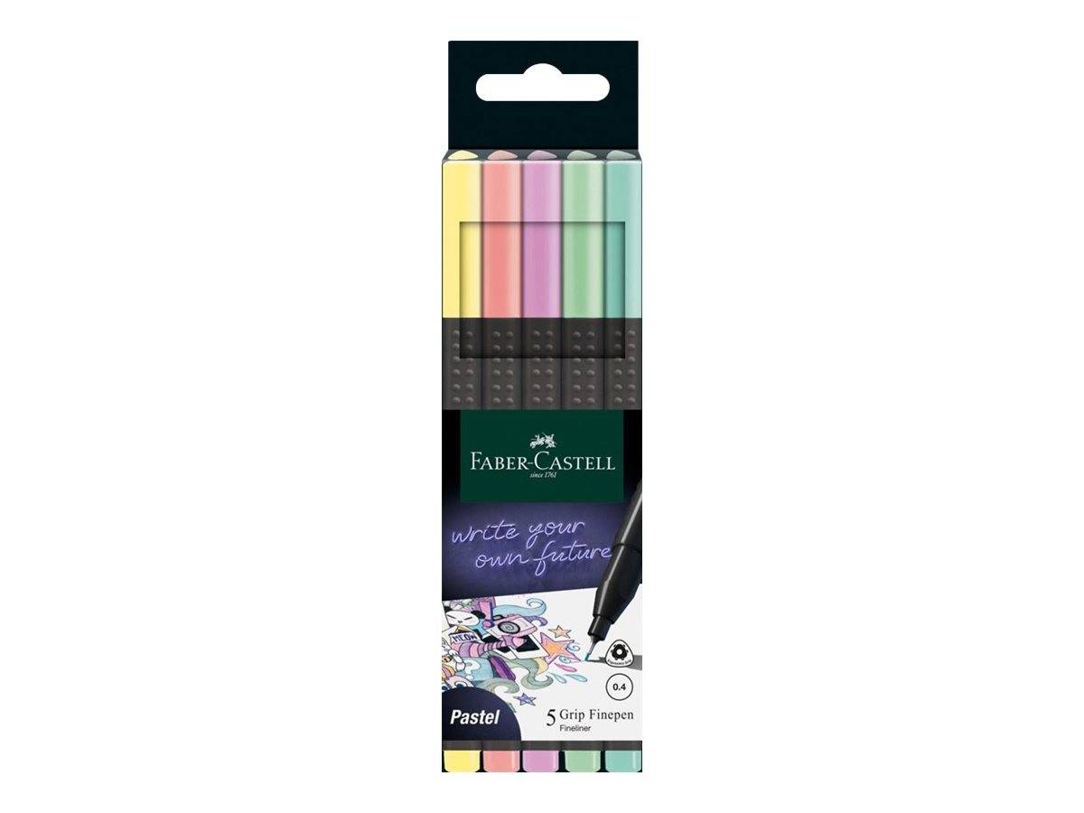 Faber-Castell FINEPEN - Fineliner - Pastellfarben - Tinte auf Basis von Lebensmittelfarbstoff - 0.4 mm - fein (Packung m