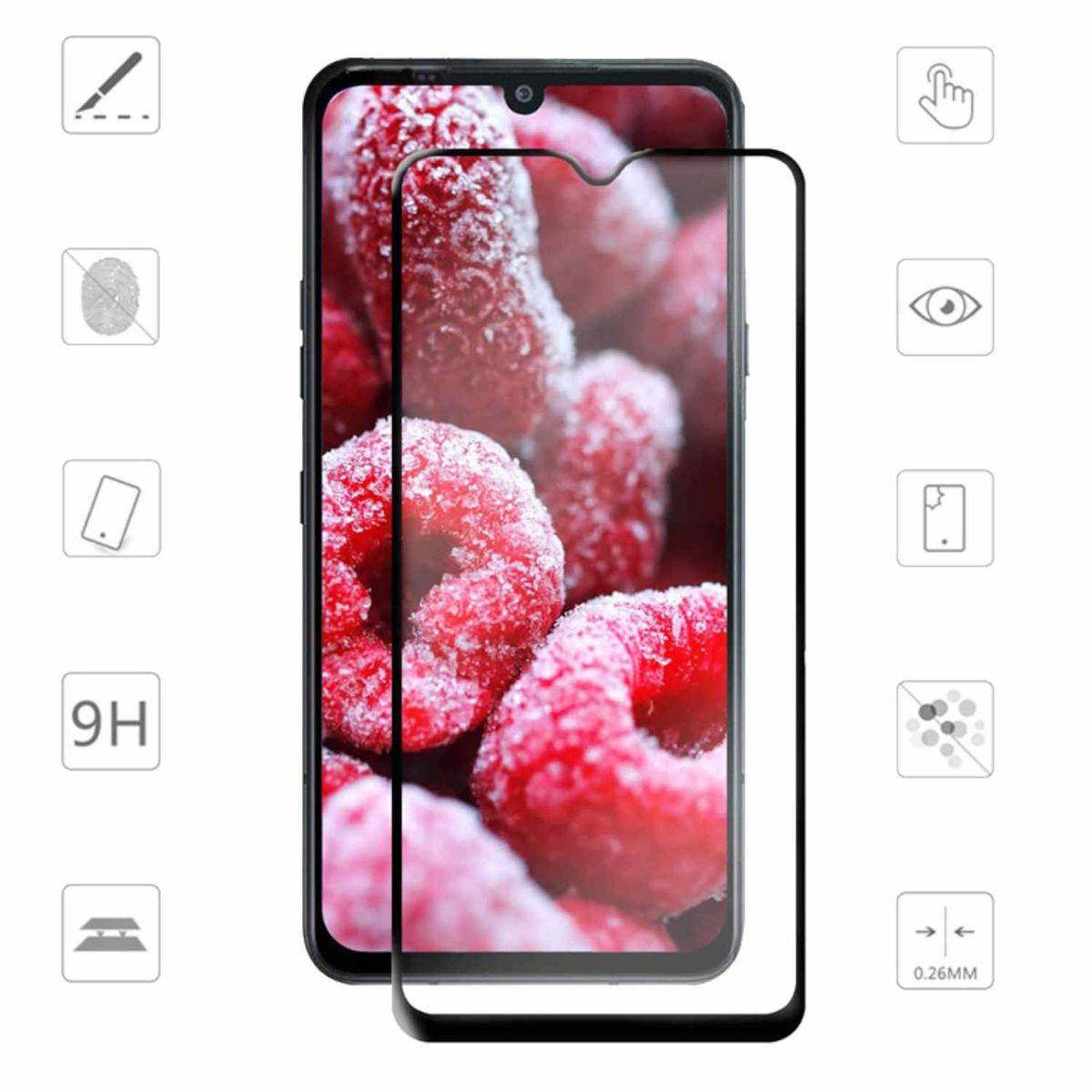Für ZTE Blade A72 5G 2x 3D Premium 0,3 mm H9 Hart Glas Schwarz Folie Schutz Hülle Neu