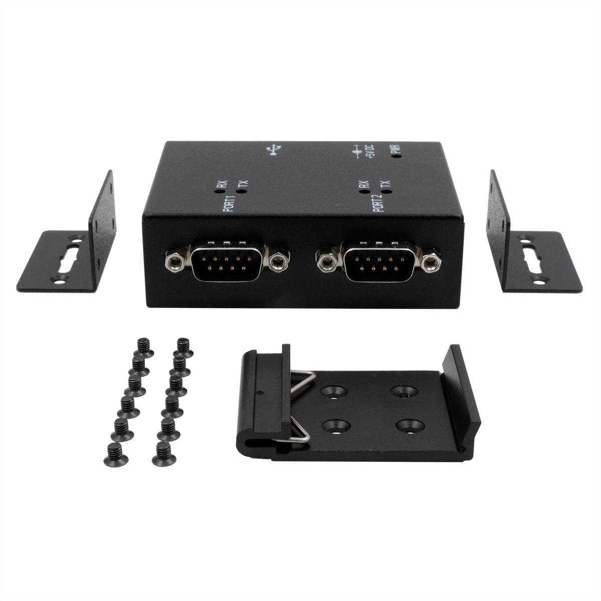 EXSYS EX-13072HM USB 2.0 zu 2 x Seriell RS-232 Ports Metallgehäuse FTDI Chip-Set