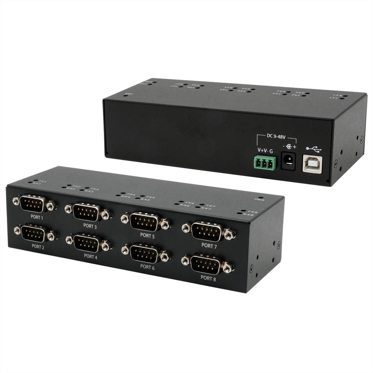 EXSYS - EX-13078HM USB 2.0 zu 8 x Seriell RS-232 FTDI Chip-Set Metallgehäuse - Kabel-/Adapterset