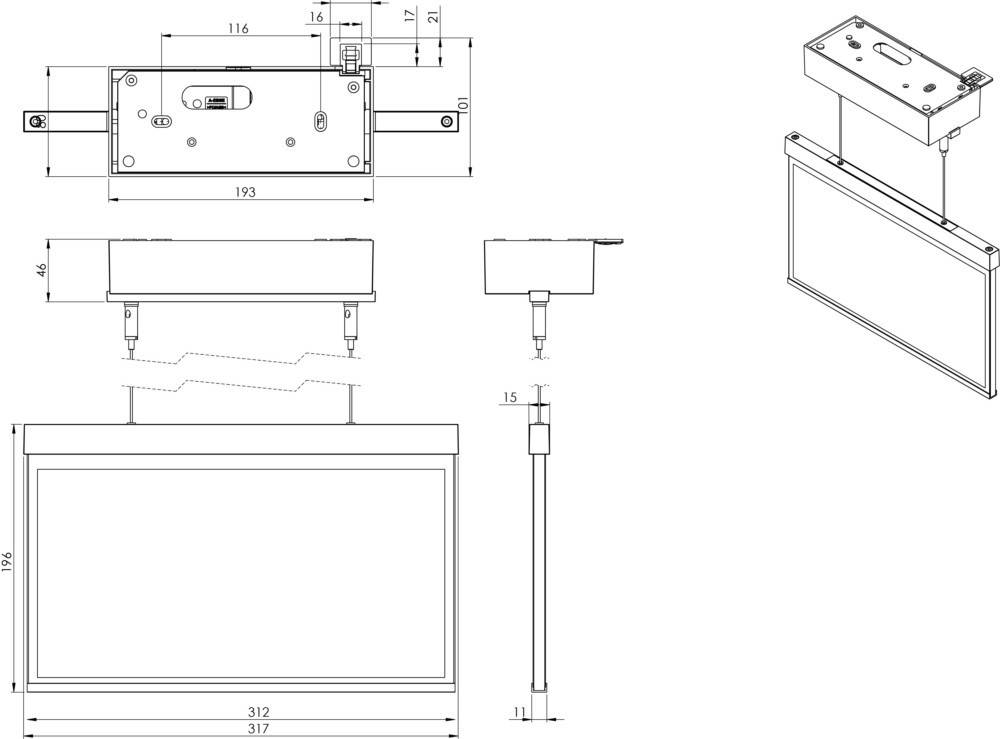 RP-Technik LED-Rettungszeichenleuchte AXDC401SC-E