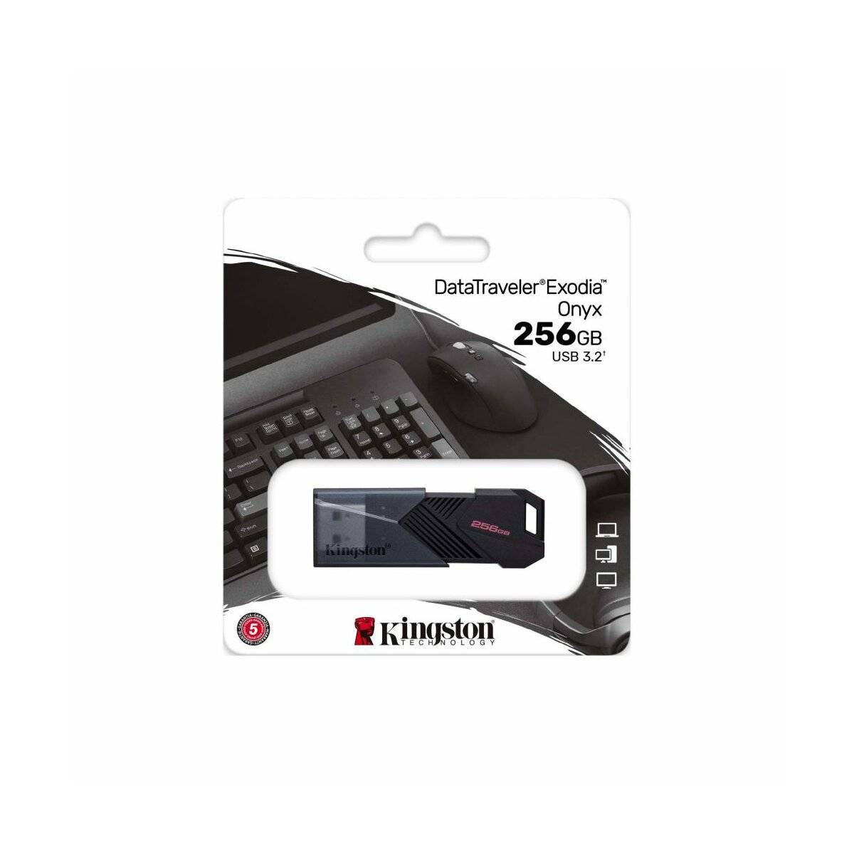 USB-Stick Schwarz - Kingston USB-Stick USB 3.2 Gen 1 DataTraveler Exodia Onyx 256GB