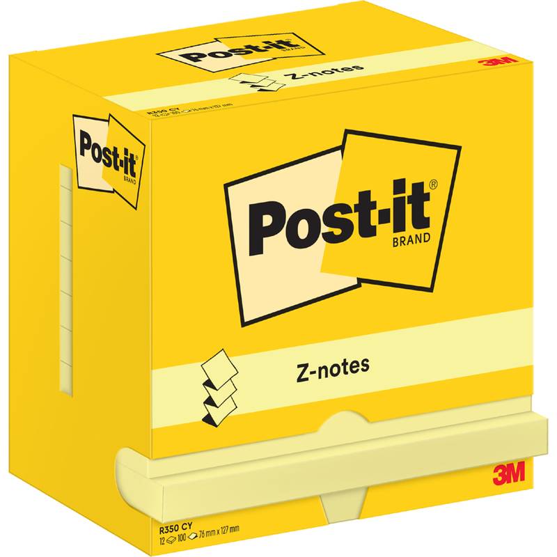 Post-it Haftnotizen z-notes, 127 x 76 mm, gelb