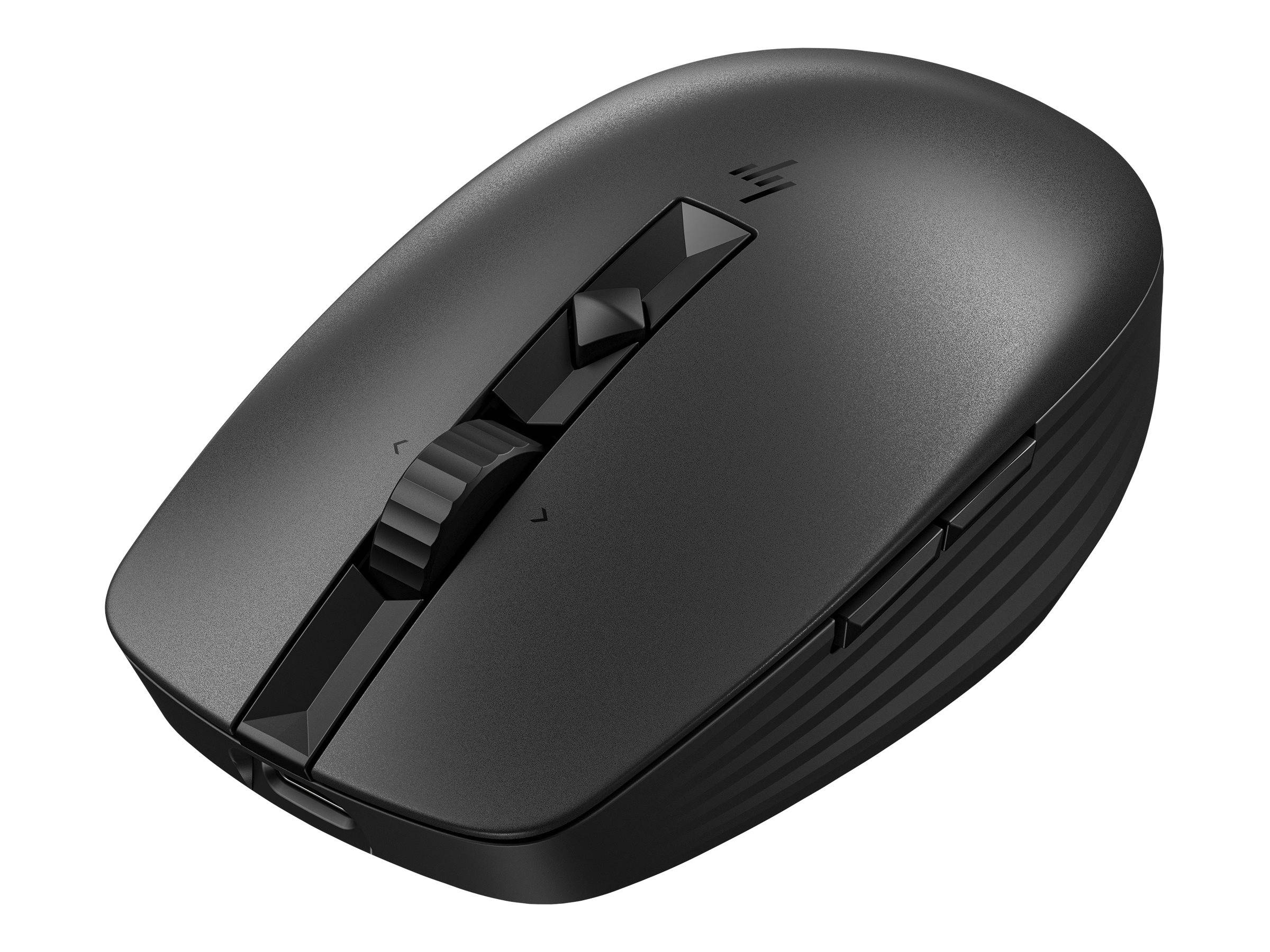 HP 715 - Maus - mehrere Geräte, wiederaufladbar - 7 Tasten - kabellos, kabelgebunden - Bluetooth 3.0, 2.4 GHz - kabellos