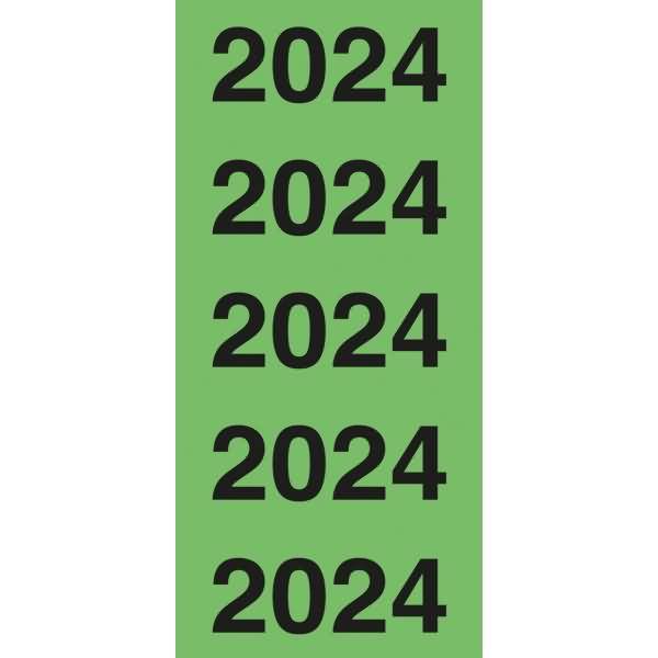 Jahreszahlen 2024 60x26mm grün VE=100 Etiketten