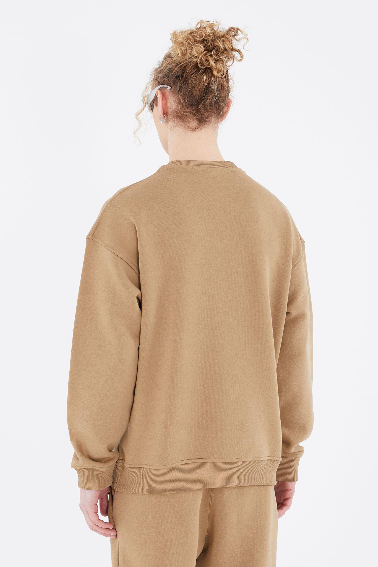 Basic Sweatshirt Oversize Fit Pullover Unisex M Cappuccino