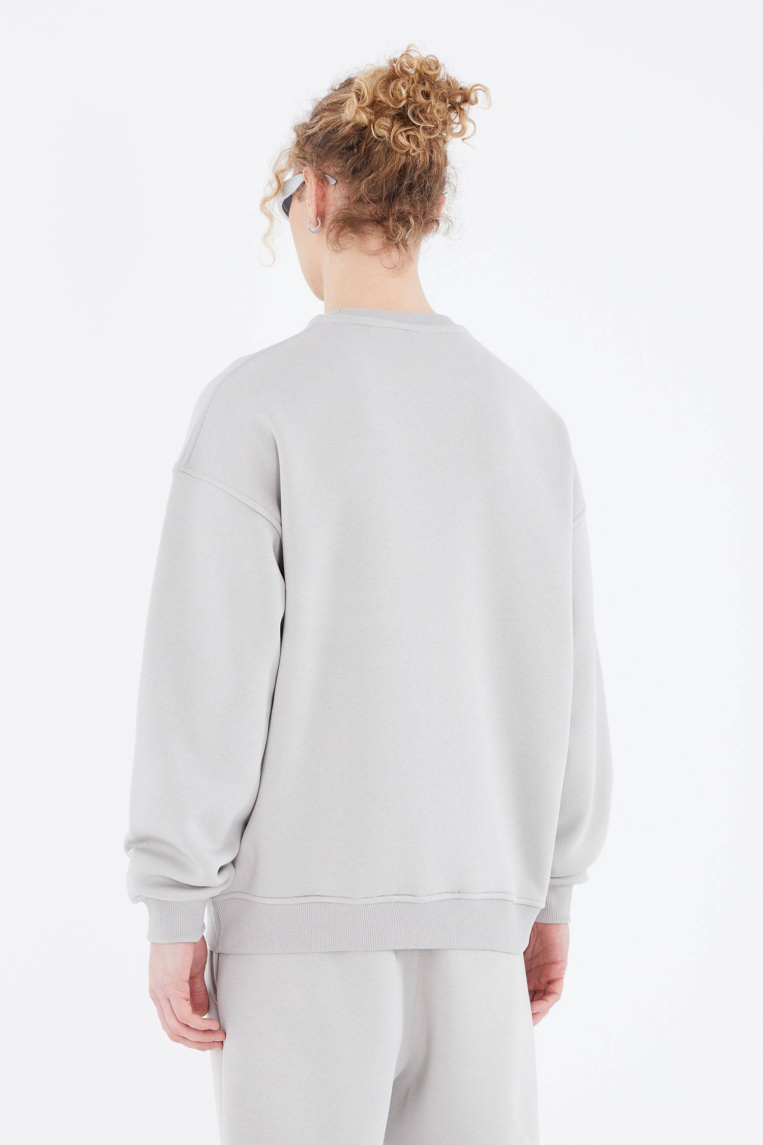 Basic Sweatshirt Oversize Fit Pullover Unisex M Grau